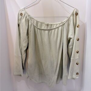 Maurice’s Button Sleeve Off The Shoulder Top